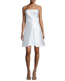Strapless Fit-&-Flare Cocktail Dress, White