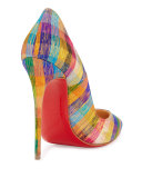 So Kate Plaid 120mm Red Sole Pump, Multi