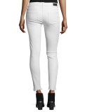 Prince Mid-Rise Skinny Ankle Pants, Chalk