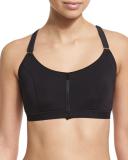 Yogi Wireless Zip-Front High-Impact Sports Bra, Black