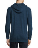 Cashmere Zip-Up Hoodie, Heather Militia