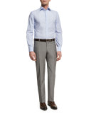 Unito Wool Flat-Front Trousers