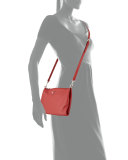 Vitello Daino Zip-Top Crossbody Bag, Red (Rosso)