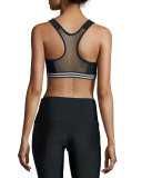 Graphic Elastic Sports Bra, Black/White