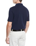 Washed Piqué Polo Shirt, Navy