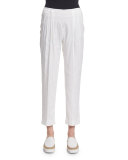 Pleated Silk-Blend Trousers
