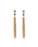 Cascading Golden Tassel Clip-On Earrings