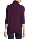 Eada 3/4-Sleeve Mock-Neck Top, Blackberry