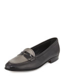 Flat Leather Penny Loafer 