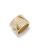 18K Yellow Gold Triangoli Full Diamond Ring