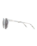 Istanbul Cat-Eye Acetate Sunglasses, Clear/Zebra