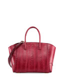 Brera 34 Sport Ostrich Satchel Bag, Cranberry