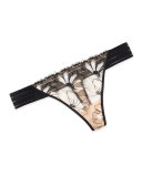 Jaipur Lace-Trimmed Thong, Black