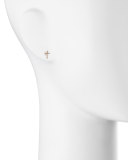 14k Gold Diamond Cross Single Stud Earring