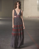 Altessa Sleeveless Prairie Maxi Dress, Pirouette Dot/Montage Rubiate