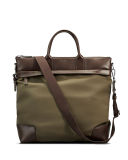 Men's Medium Leather & Nylon Travel Tote Bag