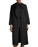 Eve Bracelet-Sleeve Opera Coat, Black