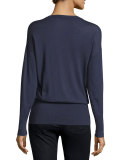 Long-Sleeve Merino Rib-Hem Sweater