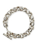 Bamboo Silver Small Rolo Link Bracelet