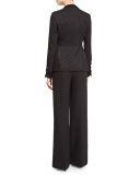 Eve Sleeveless Deep-V Jumpsuit, Black
