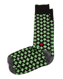 Crisscross Socks, Green