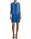 4-Way Linen-Blend Knit Cardigan, Gulf, Petite