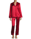 Satin Silk Two-Piece Pajama Set