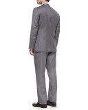 Wool Two-Button Suit, Gray Bicolor