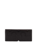 Serif Leather Clutch Bag