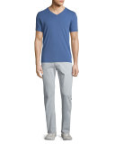 Luxe Performance: Straight-Leg Sateen Jeans, Moonbeam