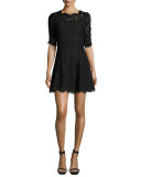 Riya Lace Cocktail Dress, Caviar