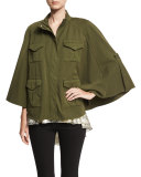 Promise Me Twill Poncho, Olive