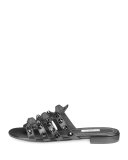 Studded Caged Flat Slide Sandal