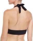 Nailed It Studded Halter Swim Top, Black