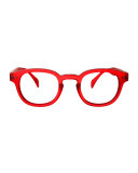 Shape #C Round Reading Eyeglasses, Red