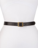 Slim Leather Heritage Belt, Black