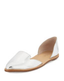 Prue Metallic d'Orsay Flat, Silver