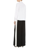 Asymmetric Long-Sleeve Poplin Shirt
