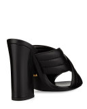 Webby Leather 110mm Slide Sandal, Black