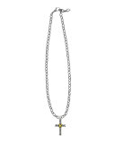 Small Caviar Cross Pendant Necklace