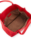 Intrecciato Medium A-Shaped Tote Bag, Red