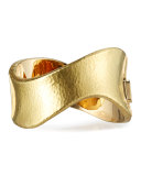 Onda Hammered 18K Gold Wave Bangle