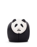 Leather Panda Coin Purse, Black/White