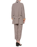 Mid-Rise Boucle Jogger Pants, Camel/Gray