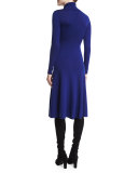 Long-Sleeve Merino Turtleneck Dress 