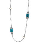 Caviar Color London Blue Topaz Station Necklace