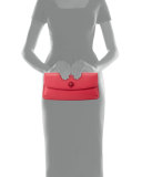 Diana Leather Clutch Bag, Dark Peony