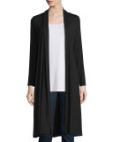 Long Shaped Jersey Cardigan, Black