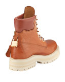 Lace-Up Leather Site Boot, Whiskey