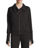 Molly Double-Knit Fleece-Lined Jacket, Black
